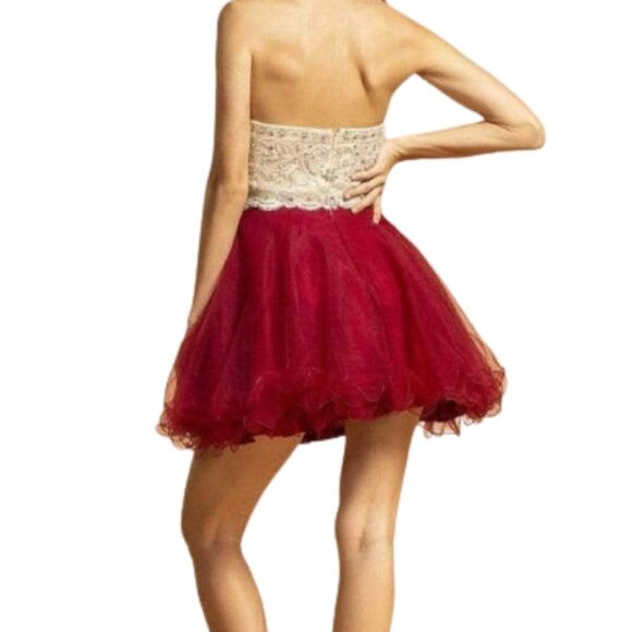 NWT Aspeed Design S2086 Cocktail Dress Tulle Red Size XS - Picture 3 of 8